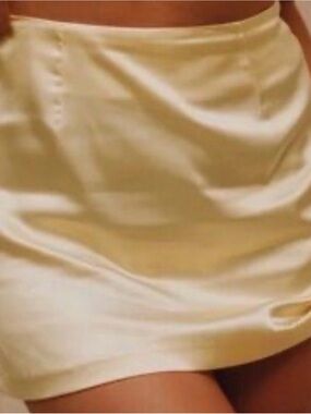 Daily Drills Butter Yellow Satin A-Line Mini Skirt